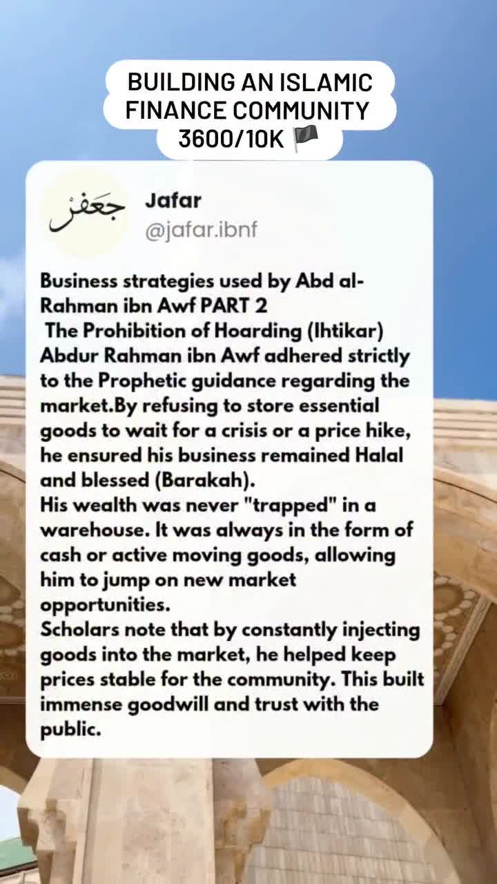 1. The Prohibition of Hoarding (Ihtikar) Abdur Rahman ibn Awf adhered strictly…