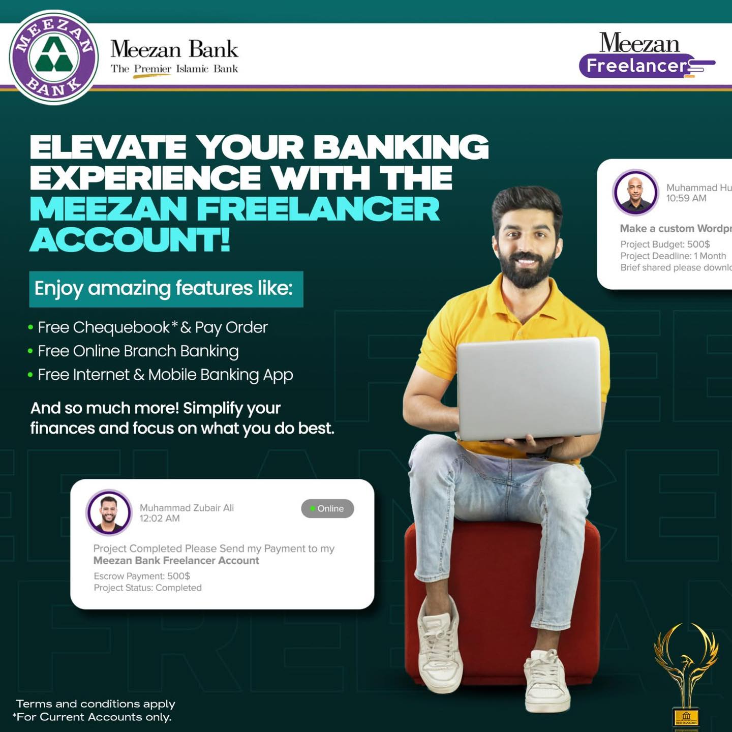 Freelancers, upgrade your banking with the Meezan Freelancer Account! Manage…