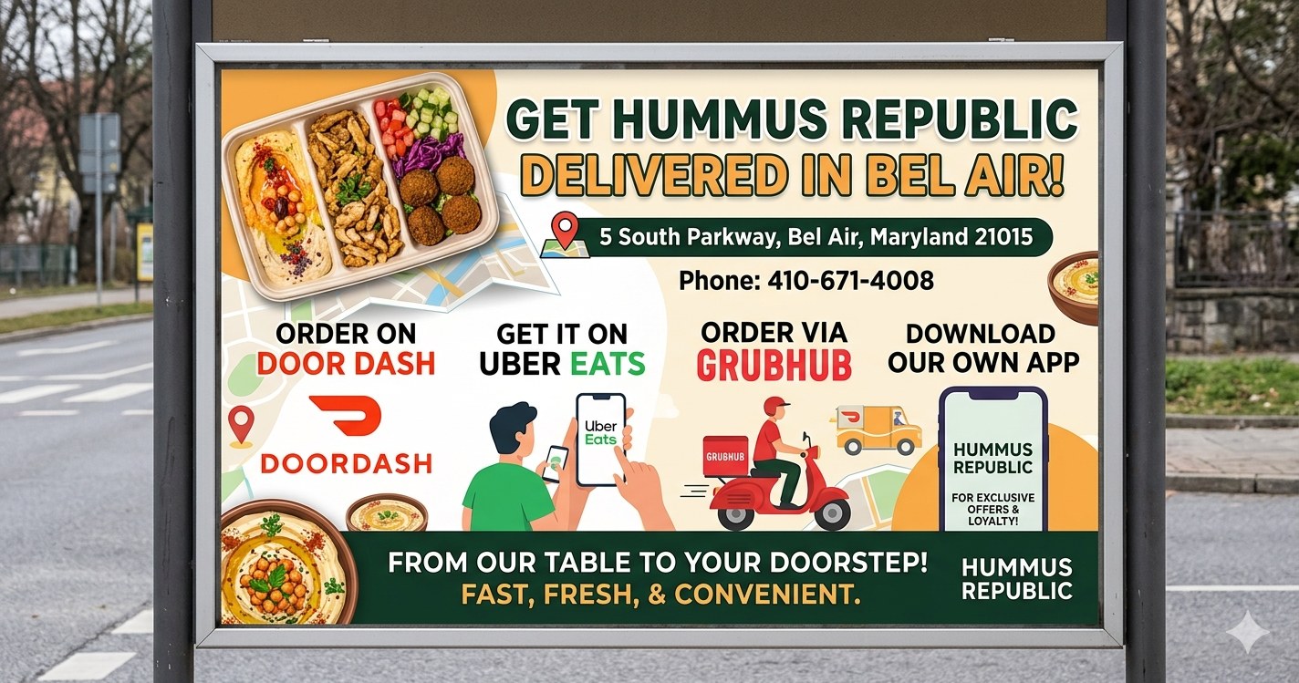 Hummus Republic is Open Now 5 South Parkway, Belair, Maryland 21015 #joppa…