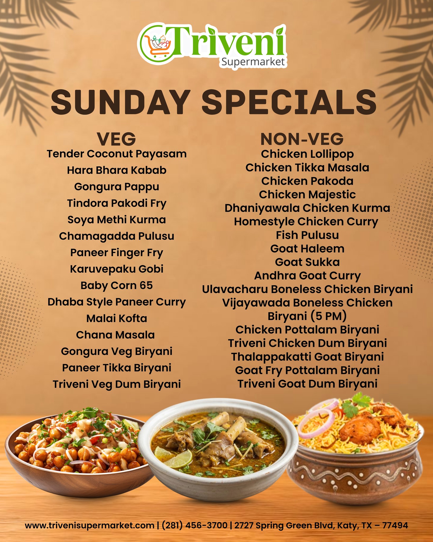 Sunday Specials: Biryani at Triveni! Packed with bold flavors and an…