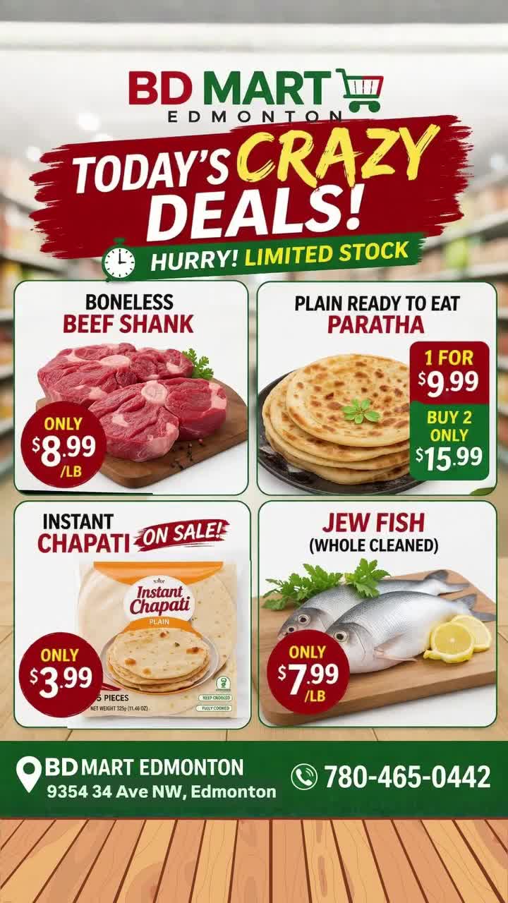 🔥 Today’s Crazy Deals – Don’t Miss Out! Stock up on your favorites with fresh…