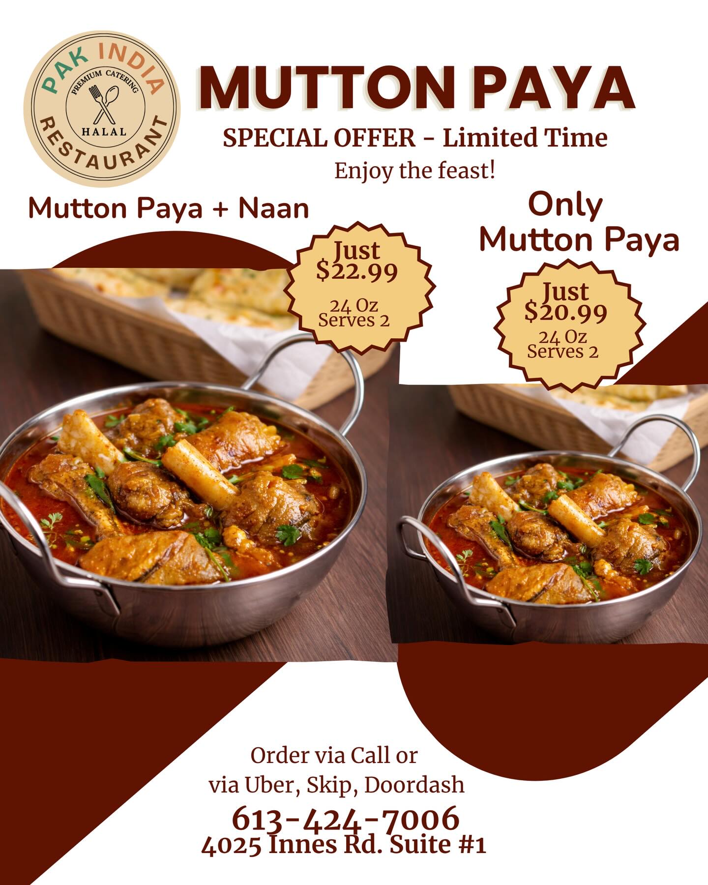 **Mutton Paya Special – Limited time offer **Save on 3rd party fees & Order via…