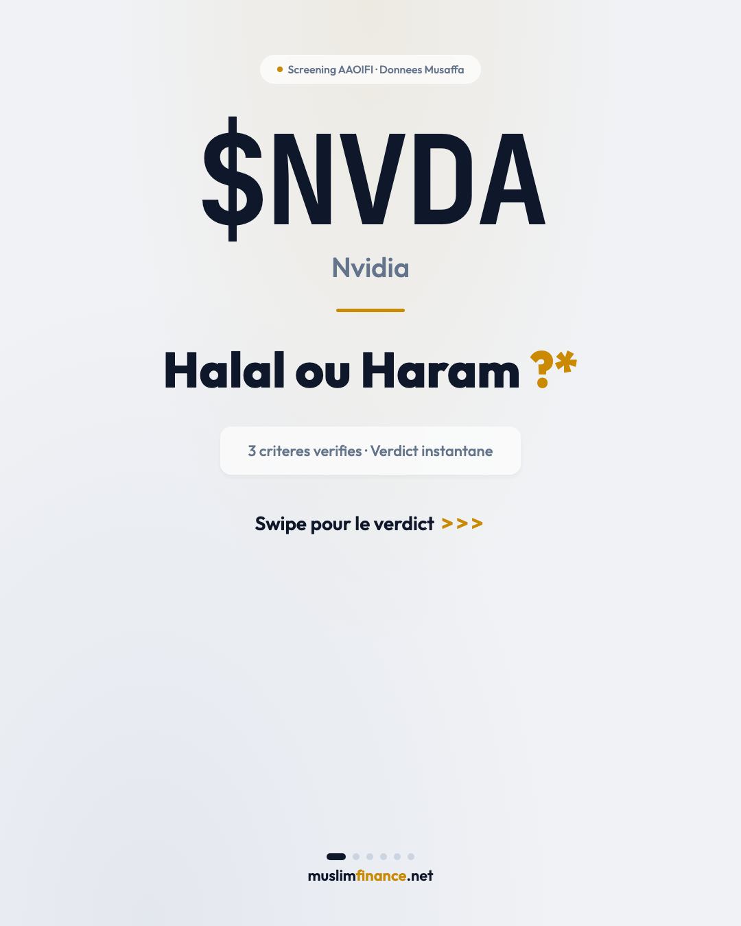 $NVDA (Nvidia) : halal ou haram ?* Swipe pour le screening complet selon les…
