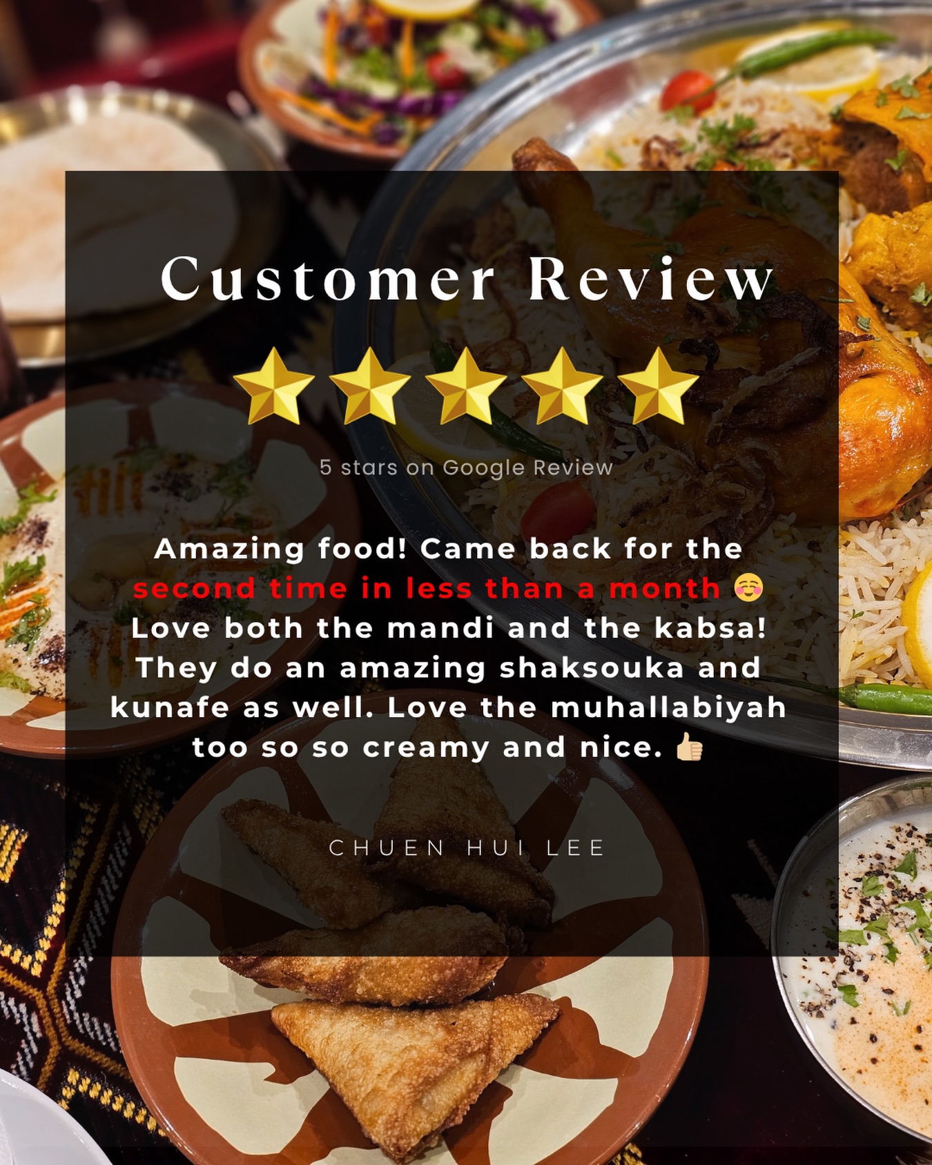 From the mandi rice to the sides, every plate is made to hit the spot. We’re…