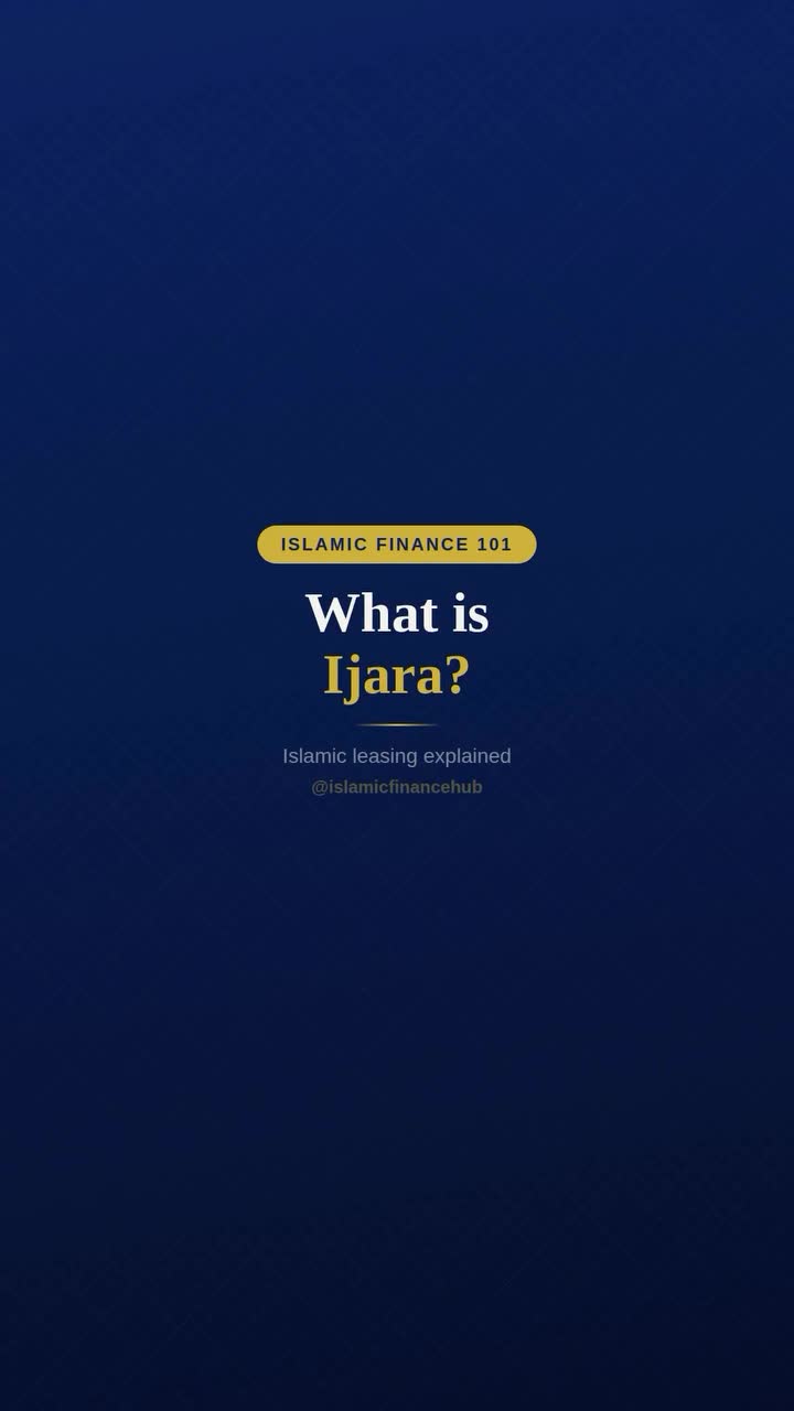 Ijara in 30 seconds. A bank buys what you need. They lease it to you. You pay…