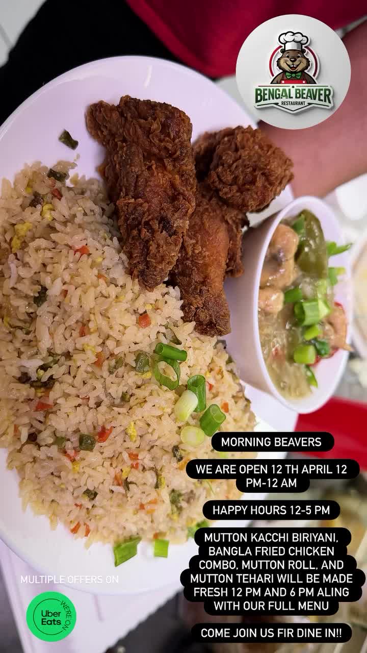 MORNING BEAVERS WE ARE OPEN 12 TH APRIL 12 PM-12 AM HAPPY HOURS 12-5 PM MUTTON…