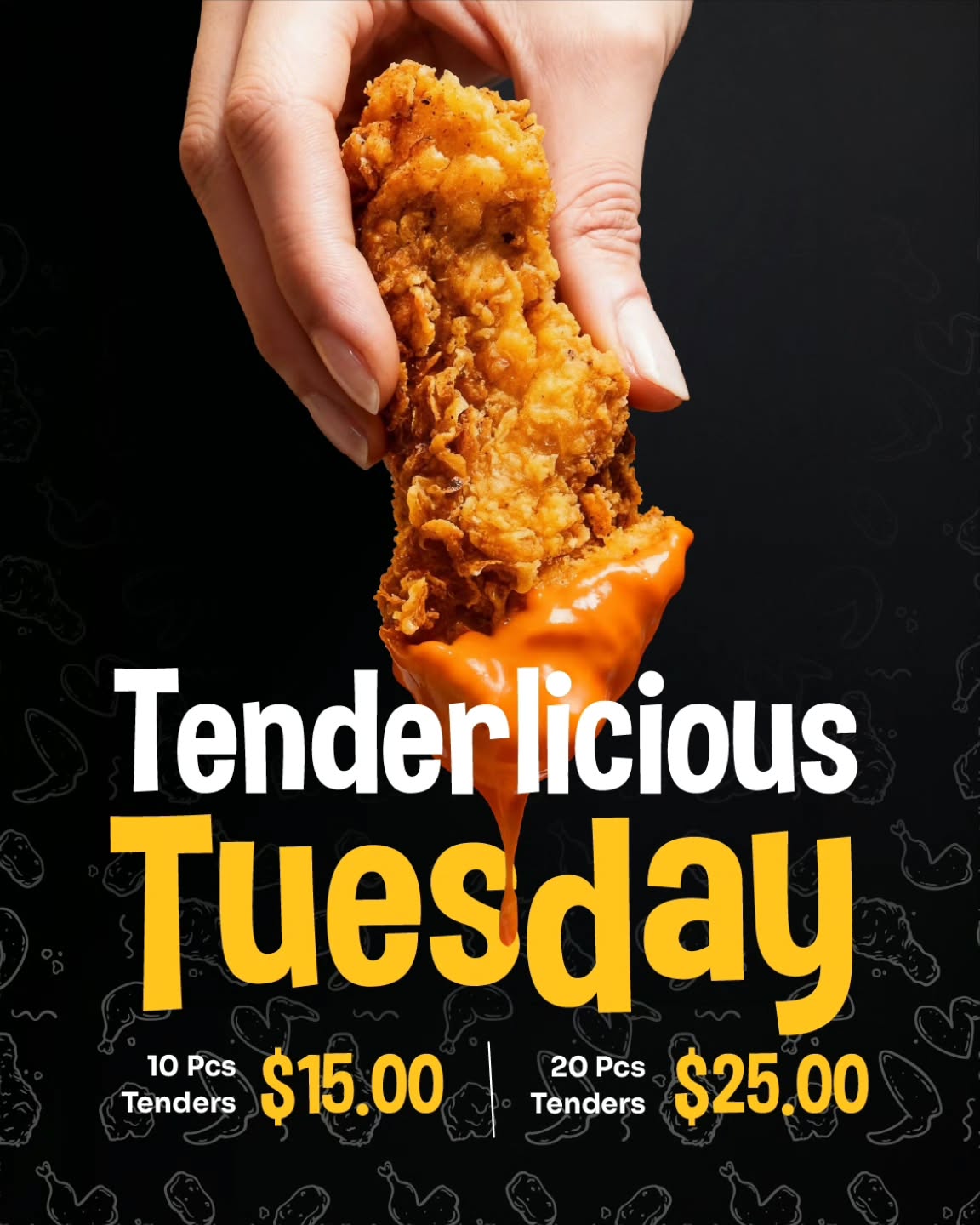 Crispy. Juicy. Saucy. 🔥 It’s Tenderlicious Tuesday at Chickini 🍗 Get your…