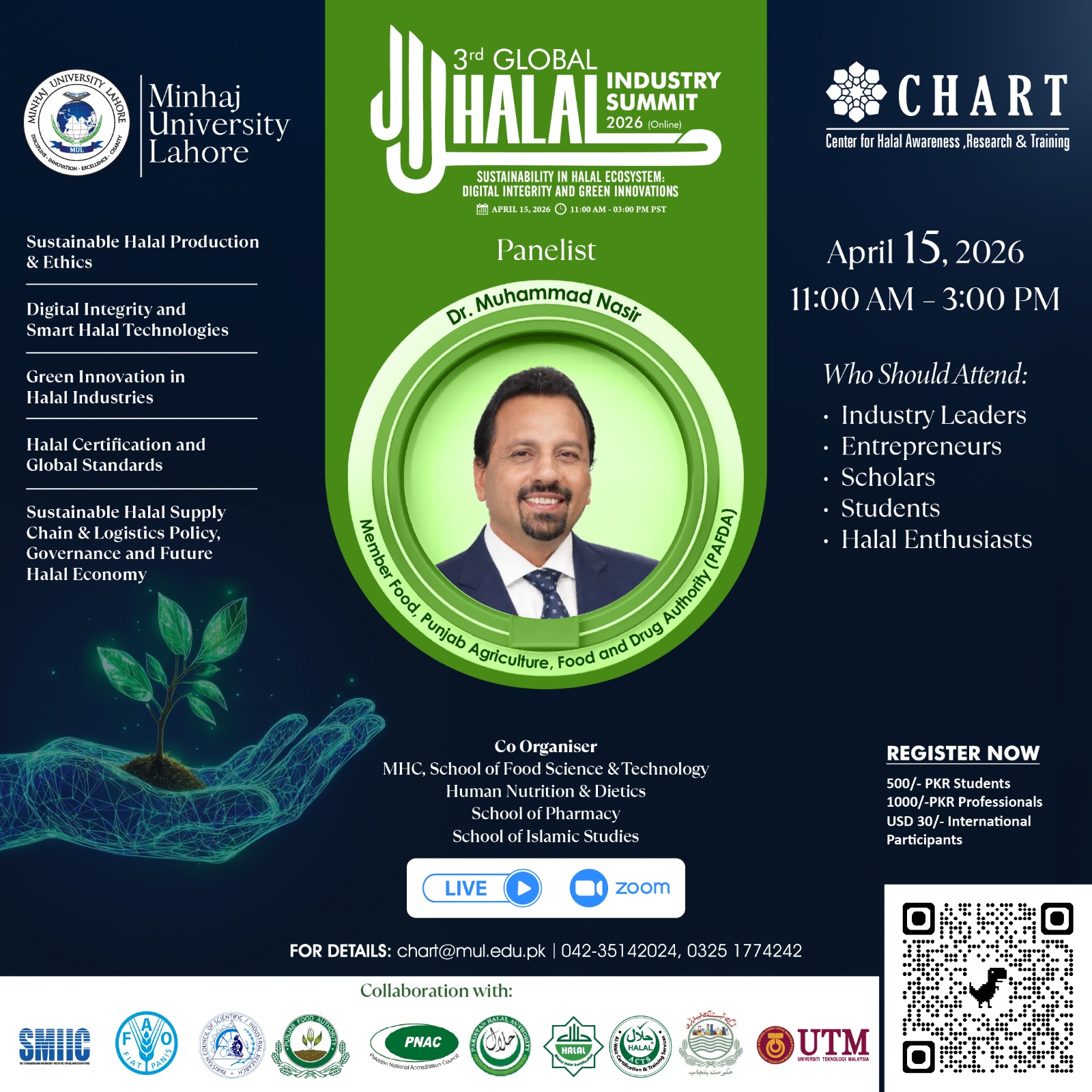 Panelist– 3rd Global Halal Industry Summit 2026 Minhaj University Lahore is…