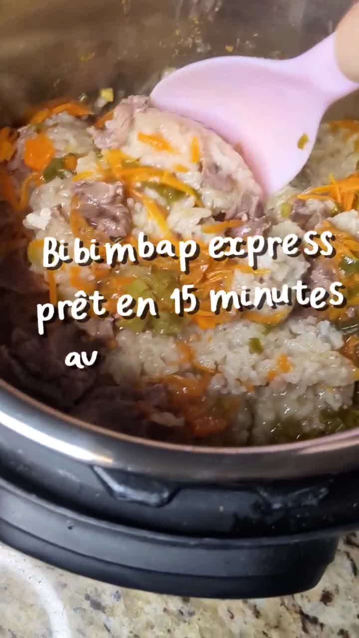 Bibimbap express version maman pressée 🫶🍱 2 versions à la maison : 👶 sans…