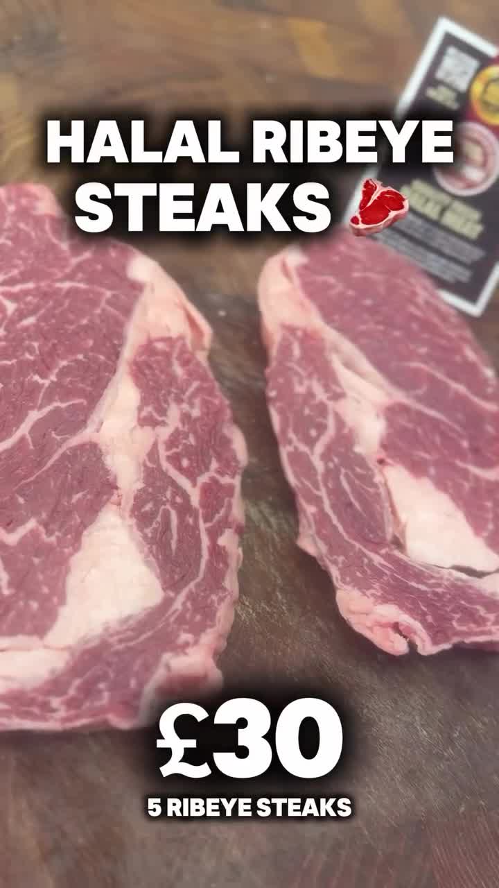 HALAL RIBEYE STEAKS – 5 FOR £30 COLLECTION ONLY! 📍Just Chicken – 77 Mason Rd…